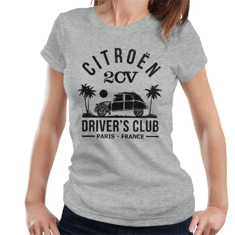 Citroën 2CV Driver's Club Black Beach Women's T-Shirt Fleece Nylon Spandex