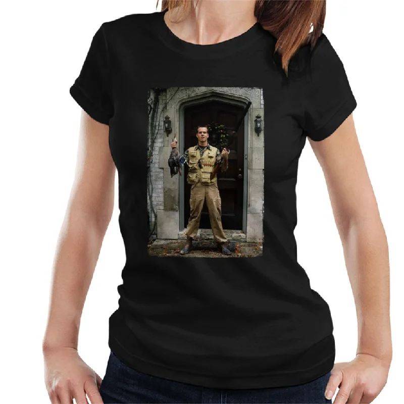 Weird Science Chet Donnelly Rifle Women's T-Shirt Denim Fabric Leather Fabric Suede Fabric Weird Science Chet Donnelly Rifle Women's T-Shirt Denim Fabric Leather Fabric Suede Fabric