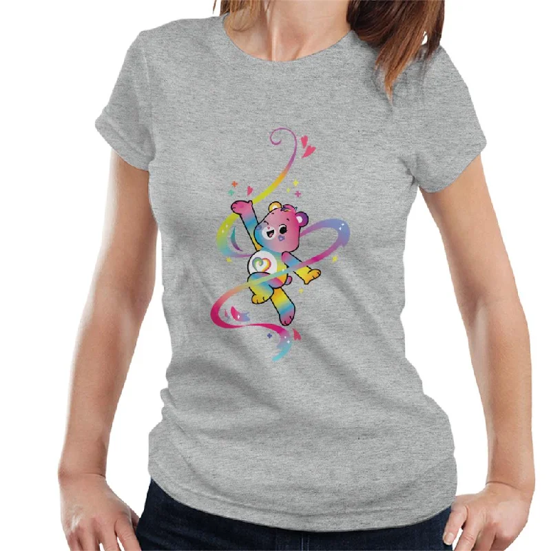 Care Bears Togetherness Bear Multi Coloured Rainbow Women's T-Shirt Fitted T-Shirt Seamless Stretchy