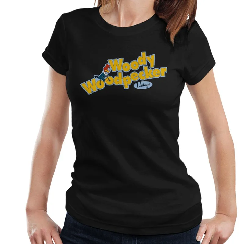 Woody Woodpecker Vintage Women's T-Shirt Satin Fabric Silk Fabric Chiffon Fabric