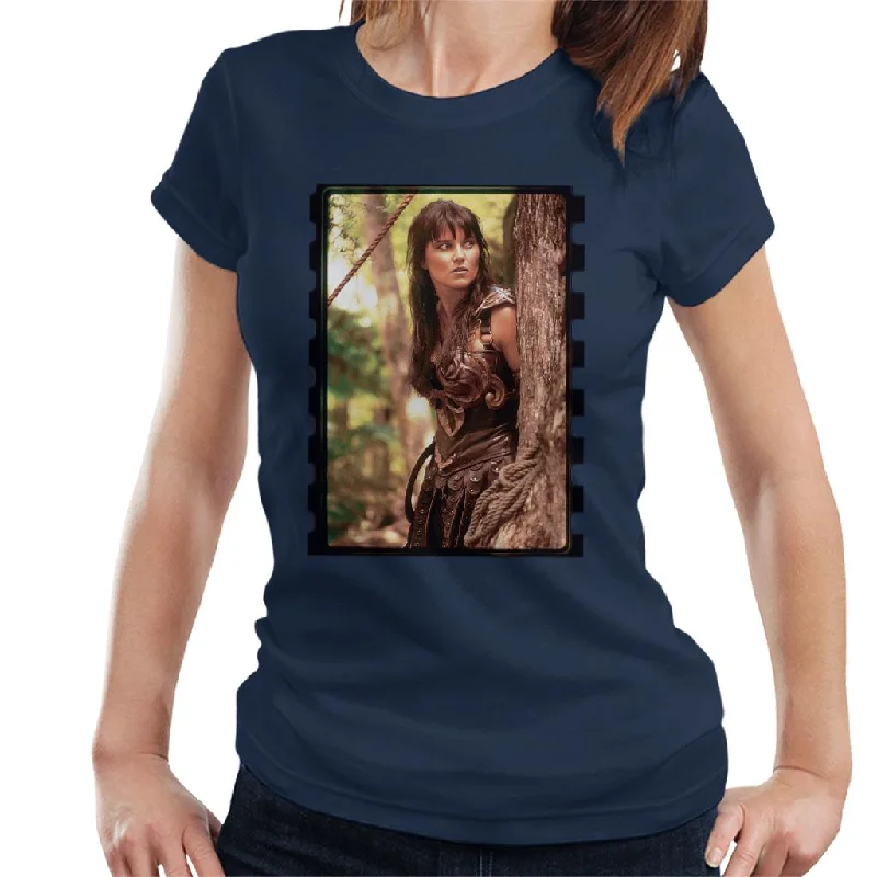 Xena Warrior Princess In The Jungle Women's T-Shirt Denim Fabric Leather Fabric Suede Fabric