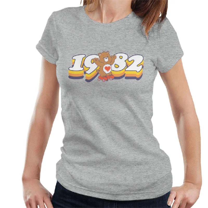 Care Bears Tenderheart Bear 1982 Women's T-Shirt Solid Color Striped Floral