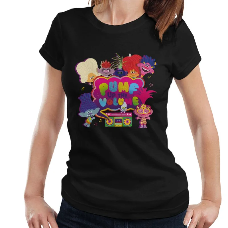 Trolls Pump Up The Volume Women's T-Shirt Zippered Front Buttoned Front Snap Front