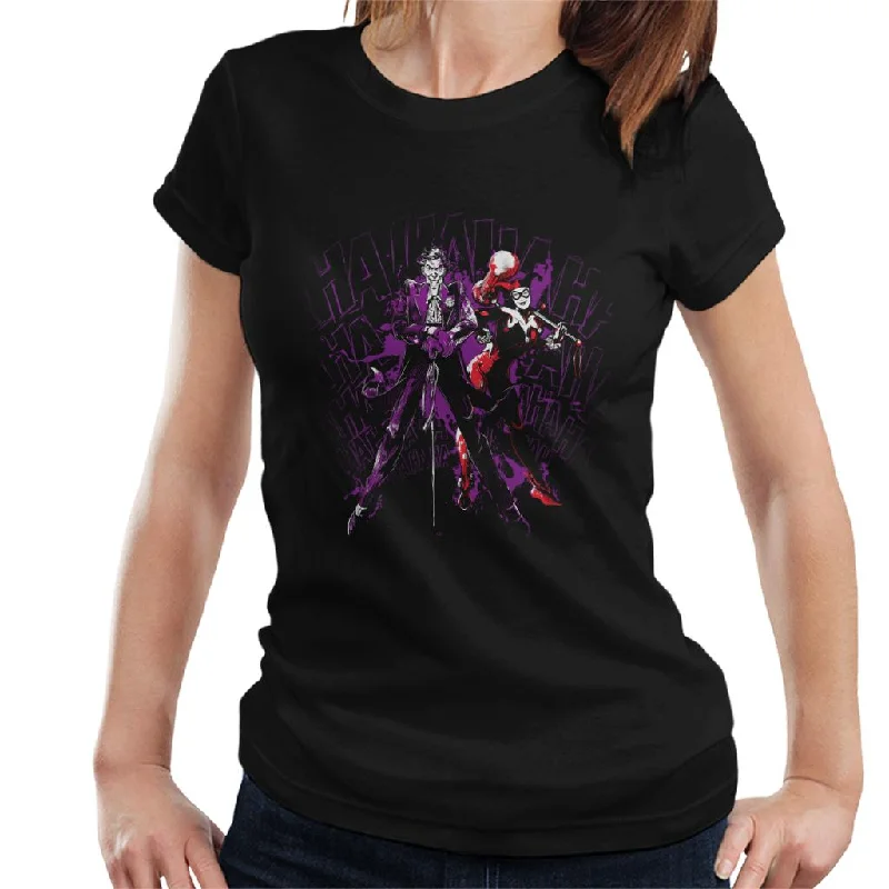Batman The Joker And Harley Quinn Hahahaha Women's T-Shirt Lace Blend Ribbed Blend Corduroy Blend Batman The Joker And Harley Quinn Hahahaha Women's T-Shirt Lace Blend Ribbed Blend Corduroy Blend