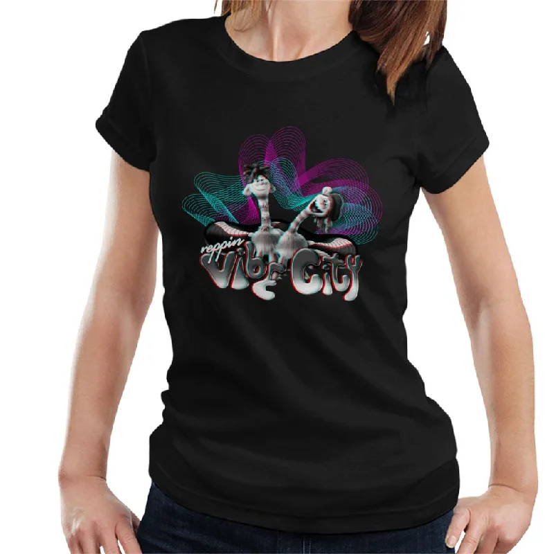 Trolls Reppin Vibe City Women's T-Shirt Hooded Caped Shawl Collar