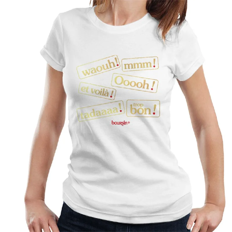 Boursin Trop Bon Metallic Gold Foil Women's T-Shirt Layered Multi-layer Single Layer