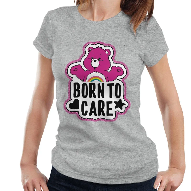 Care Bears Cheer Bear Born To Care Women's T-Shirt Sequined Glittery Shiny