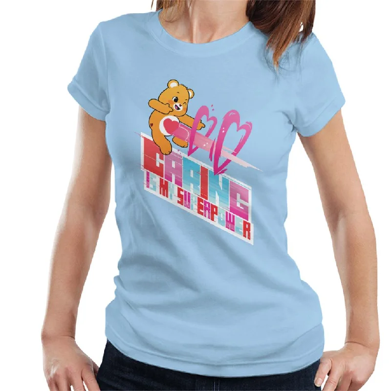 Care Bears Unlock The Magic Caring Is My Superpower White Border Women's T-Shirt Terry Blend Velvet Blend Canvas Blend