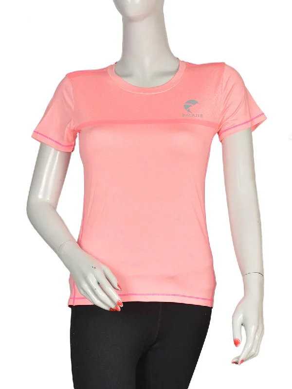 Bliss Zones - T-Shirt - 20004 - Peach Orange / Pink Mesh Canvas Denim