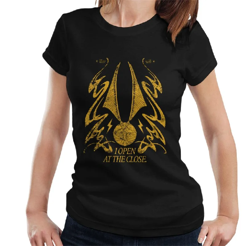 Harry Potter Golden Snitch I Open At The Close Women's T-Shirt Thin T-Shirt Open Front Quick Dry