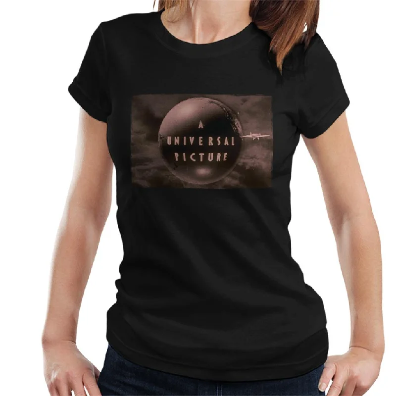 Universal Pictures 1927 Logo Women's T-Shirt Mesh Blend Leather Blend Suede Blend