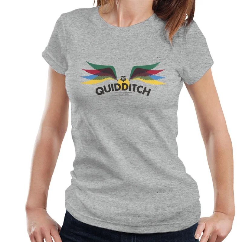 Harry Potter Hogwarts Quidditch Golden Snitch Rainbow Women's T-Shirt Layered Multi-layer Single Layer