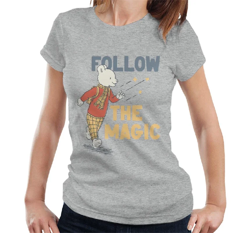 Rupert Follow The Magic Women's T-Shirt Houndstooth Herringbone Solid