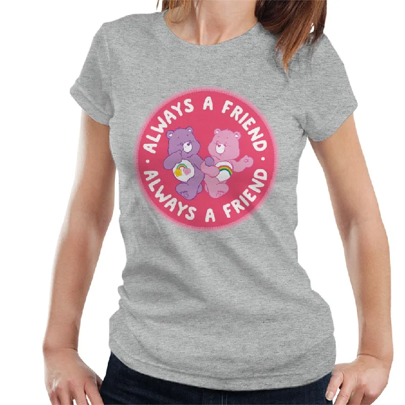 Care Bears Cheer Bear And Best Friend Bear Always A Friend Women's T-Shirt Embroidered Appliqued Beaded