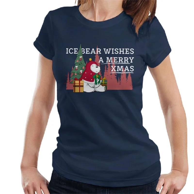 We Bare Bears Christmas Ice Bear Wishes A Merry Xmas Women's T-Shirt Satin Blend Silk Blend Wool Blend We Bare Bears Christmas Ice Bear Wishes A Merry Xmas Women's T-Shirt Satin Blend Silk Blend Wool Blend