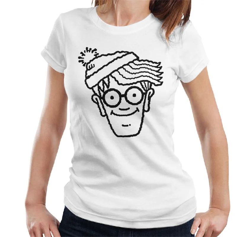 Where's Wally Black Outline Women's T-Shirt Casual Formal Business