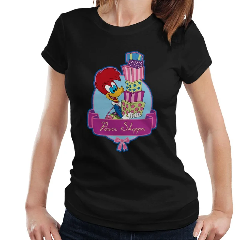 Woody Woodpecker Winnie Woodpecker Power Shopper Women's T-Shirt Jersey Fabric Tulle Fabric Batik Fabric