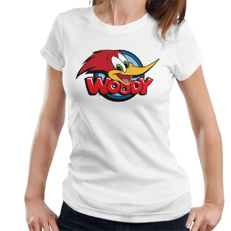 Woody Woodpecker Character Head Woody Logo Women's T-Shirt Collared Crew Neck Turtle Neck Woody Woodpecker Character Head Woody Logo Women's T-Shirt Collared Crew Neck Turtle Neck