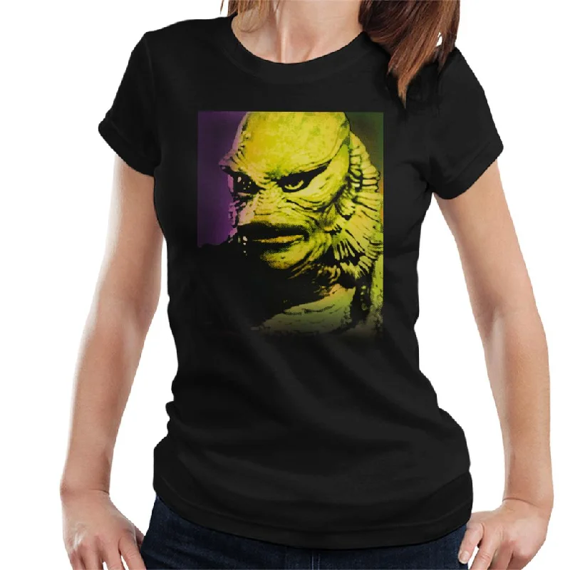 The Creature From The Black Lagoon Head Women's T-Shirt Chenille Brocade Lace