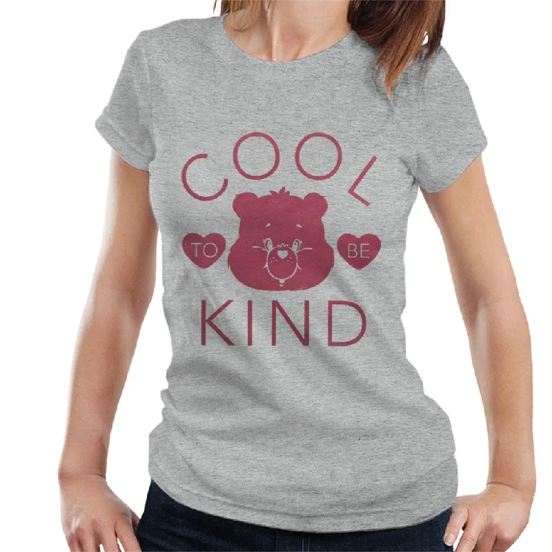 Care Bears Tenderheart Bear Cool To Be Kind Pink Flock Women's T-Shirt Ribbed T-Shirt High Neck Heavyweight