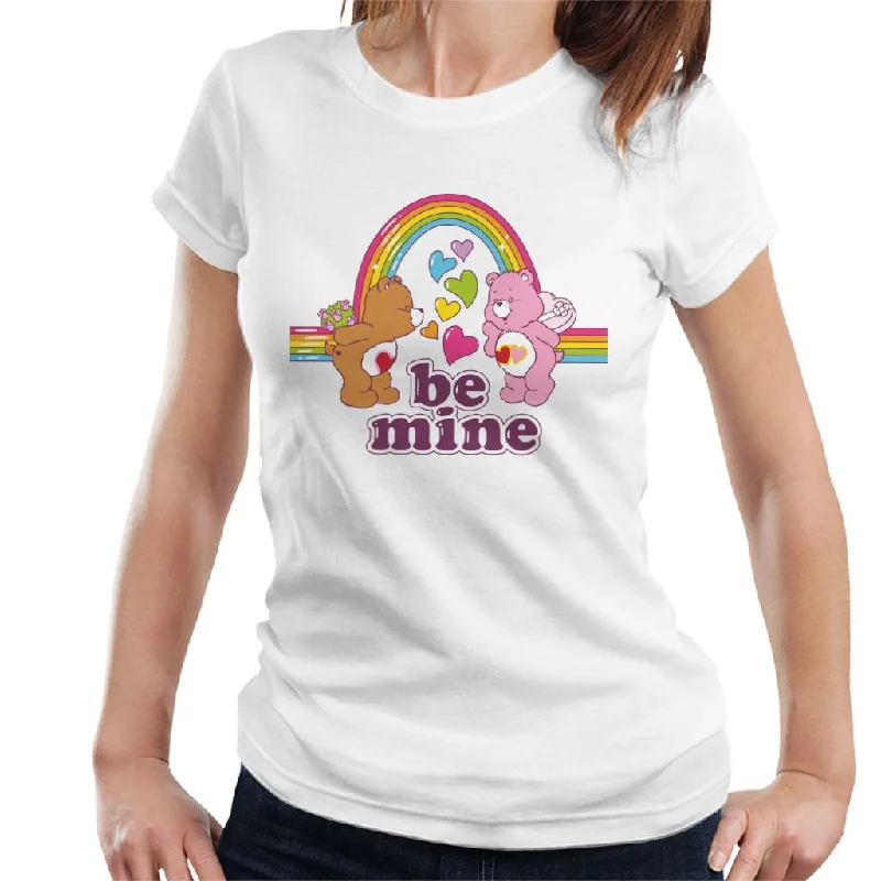 Care Bears Valentines Be Mine Women's T-Shirt Collared Crew Neck Turtle Neck