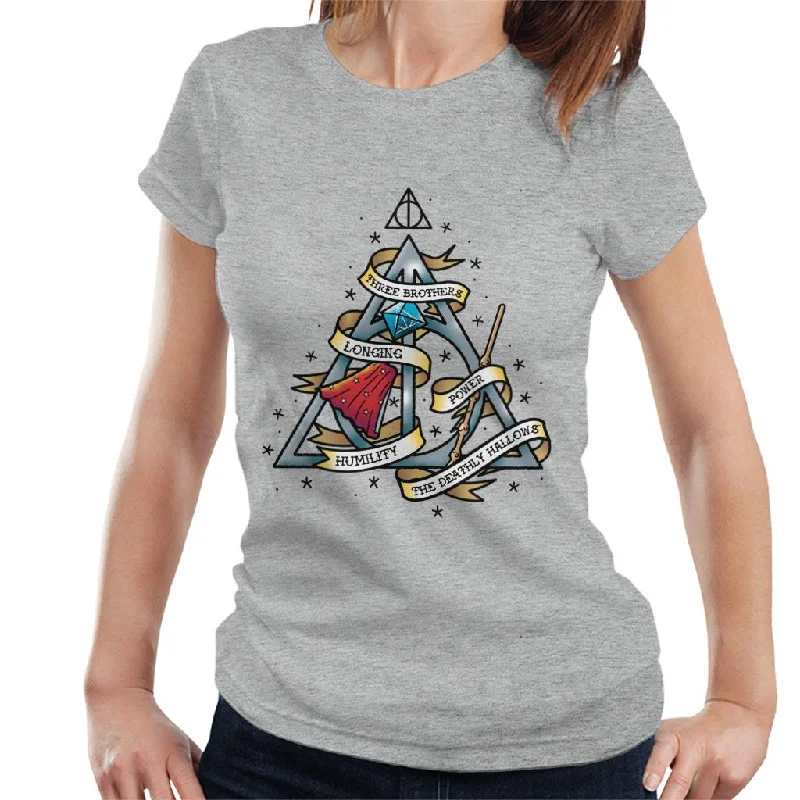 Harry Potter The Deathly Hallows Women's T-Shirt Silk Blend Satin Velvet
