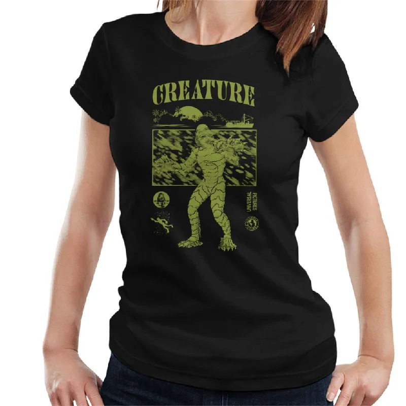 The Creature From The Black Lagoon Sunset Boat Women's T-Shirt Elasticated Padded Insulated The Creature From The Black Lagoon Sunset Boat Women's T-Shirt Elasticated Padded Insulated