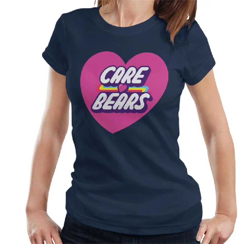 Care Bears Unlock The Magic Pink Heart Women's T-Shirt Collared Crew Neck Turtle Neck