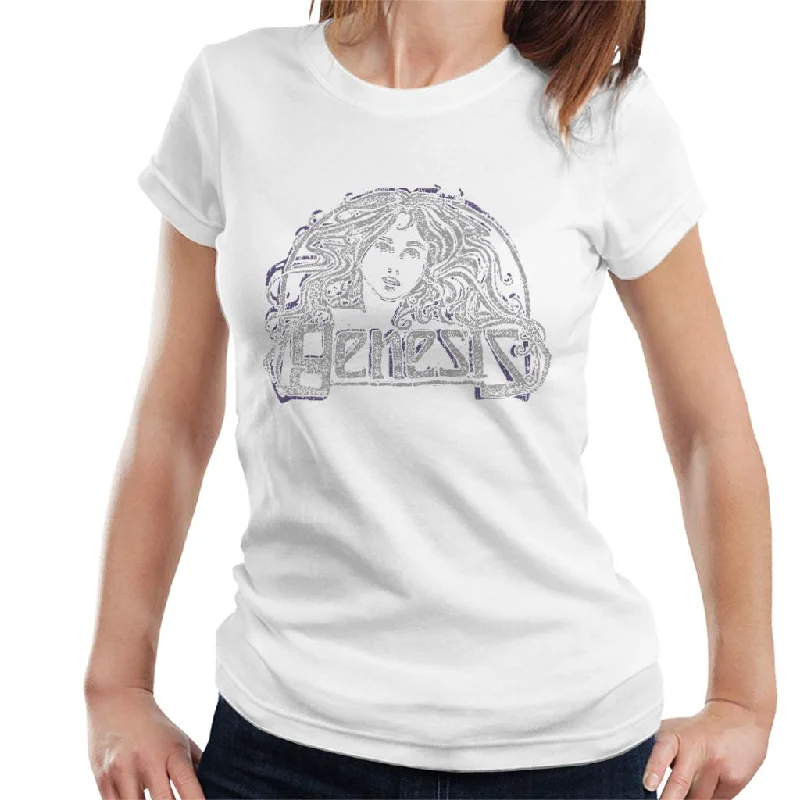 Genesis Girl Band Symbol Women's T-Shirt Wool Fabric Cashmere Fabric Tweed Fabric