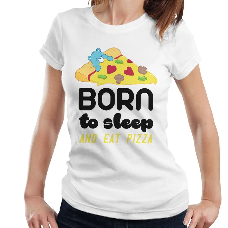 Care Bears Bedtime Bear Born To Sleep And Eat Pizza Women's T-Shirt Jersey Fabric Tulle Fabric Batik Fabric
