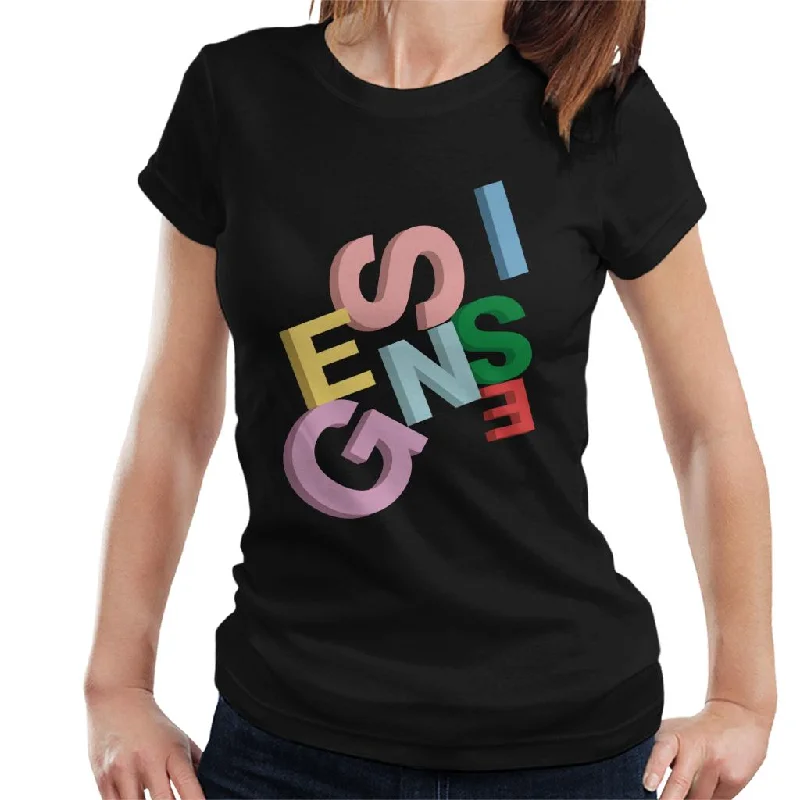 Genesis 3D Logo Women's T-Shirt Faux Fur Fabric Real Fur Fabric Shearling Fabric