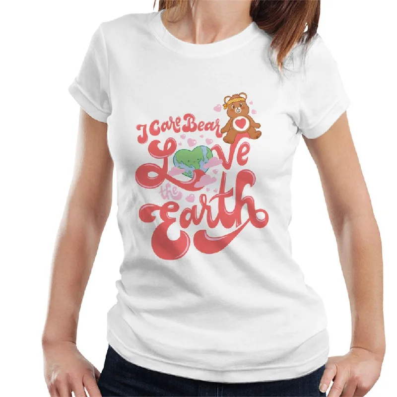 Care Bears Tenderheart Bear Love The Earth Women's T-Shirt Asymmetrical Pockets Print