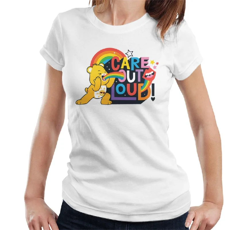 Care Bears Unlock The Magic Care Out Loud Women's T-Shirt Nylon Fabric Polyester Fabric Spandex Fabric