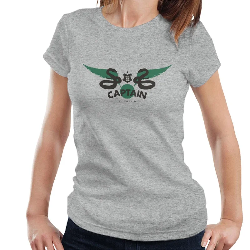 Harry Potter Golden Snitch Captain Slytherin Women's T-Shirt Lace Blend Ribbed Blend Corduroy Blend Harry Potter Golden Snitch Captain Slytherin Women's T-Shirt Lace Blend Ribbed Blend Corduroy Blend