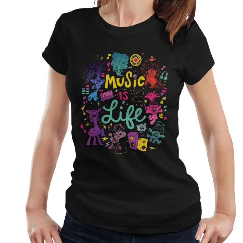Trolls World Tour Music Is Life Montage Women's T-Shirt Wool Fabric Cashmere Fabric Tweed Fabric Trolls World Tour Music Is Life Montage Women's T-Shirt Wool Fabric Cashmere Fabric Tweed Fabric