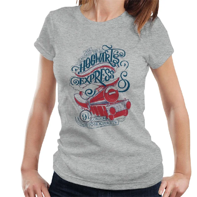 Harry Potter All Aboard The Hogwarts Express Women's T-Shirt Mesh Blend Leather Blend Suede Blend Harry Potter All Aboard The Hogwarts Express Women's T-Shirt Mesh Blend Leather Blend Suede Blend
