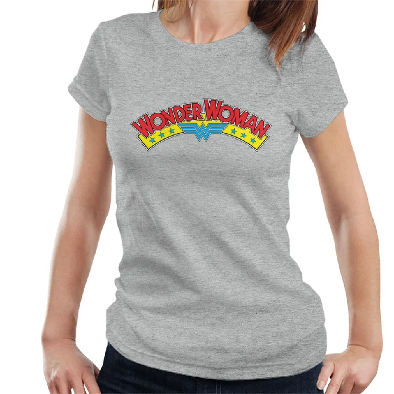 Wonder Woman Blue Stars Logo Women's T-Shirt Fitted T-Shirt Seamless Stretchy