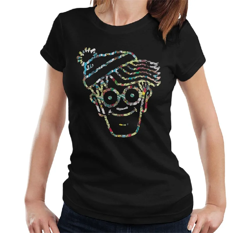 Where's Wally Crowd Outline Women's T-Shirt Terry Blend Velvet Blend Canvas Blend