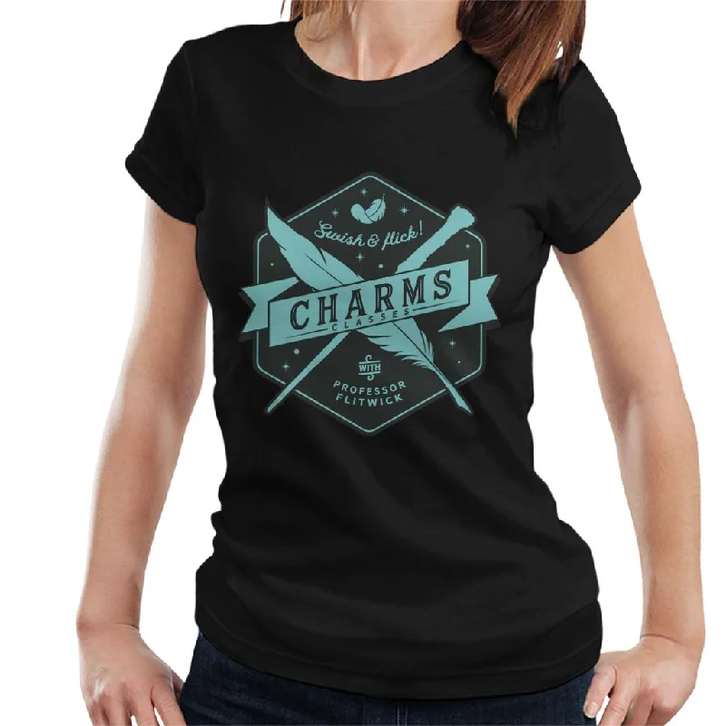 Harry Potter Charms Classes Swish And Flick Women's T-Shirt Fashionable Trendy Casual Harry Potter Charms Classes Swish And Flick Women's T-Shirt Fashionable Trendy Casual