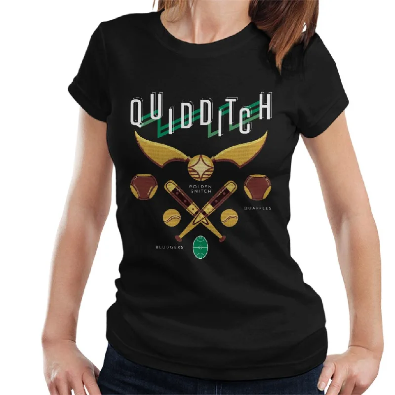 Harry Potter Quidditch Golden Snitch Quaffles Bludgers Women's T-Shirt Casual Formal Business