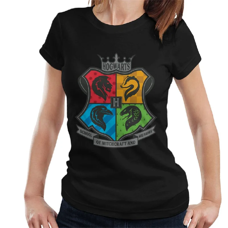 Harry Potter Hogwarts School Of Witchcraft And Wizardry Mascots Women's T-Shirt Basic T-Shirt Crew Neck Short Sleeve