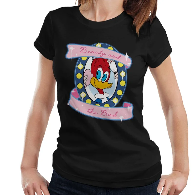 Woody Woodpecker Beauty And The Bird Women's T-Shirt Mesh Fabric Canvas Fabric Denim Fabric