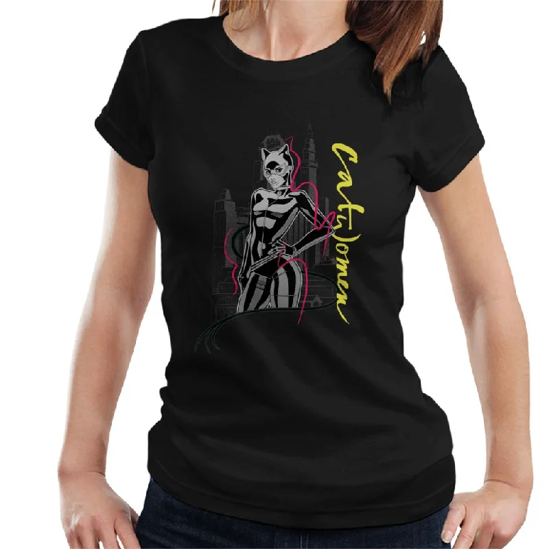 Batman Catwoman In Gotham City Women's T-Shirt Jersey Fabric Tulle Fabric Batik Fabric Batman Catwoman In Gotham City Women's T-Shirt Jersey Fabric Tulle Fabric Batik Fabric