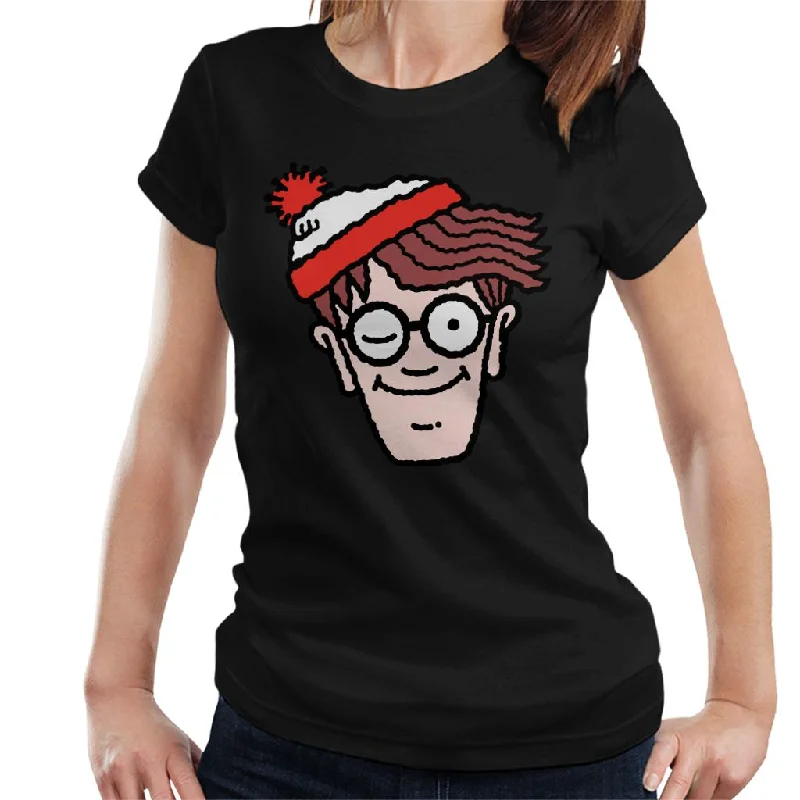 Where's Wally Winking Women's T-Shirt Mesh Blend Leather Blend Suede Blend