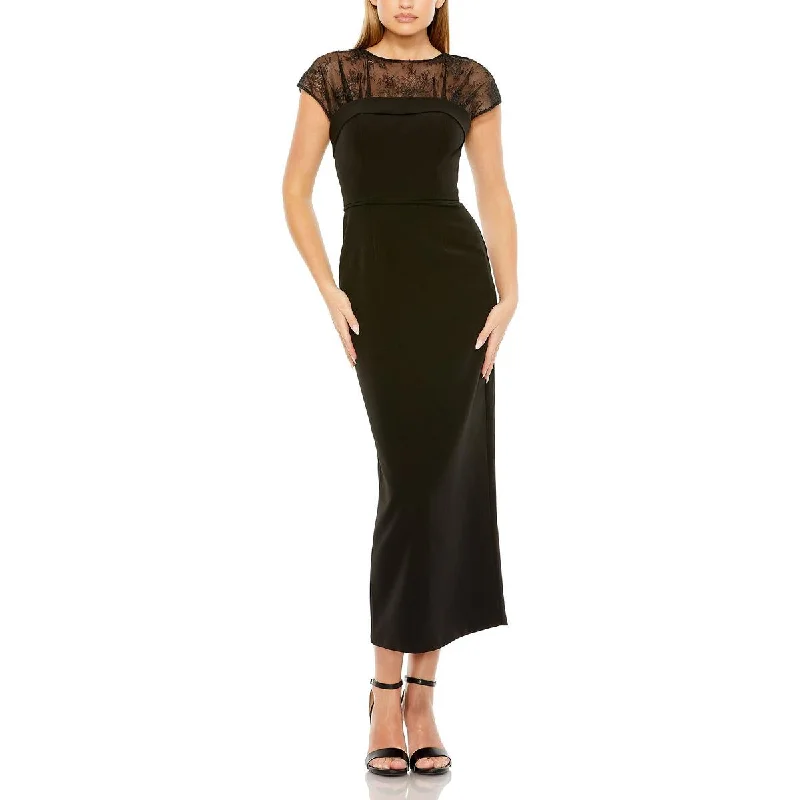 Womens Lace Midi Cocktail And Party Dress Tunics Silk luxurious