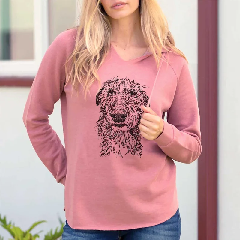 Cleod the Scottish Deerhound - Cali Wave Hooded Sweatshirt Hoodie with Drop Shoulder Relaxed Streetwear