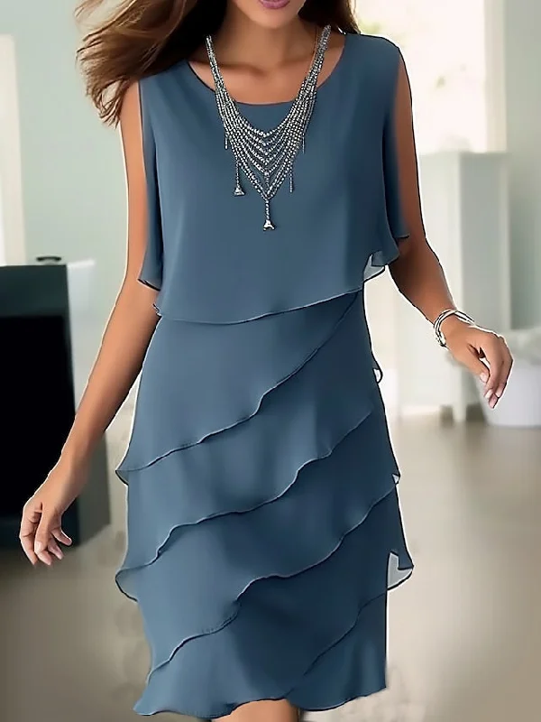 Women's Party Dress Cocktail Dress Wedding Guest Dress Midi Dress Blue Sleeveless Pure Color Ruffle Summer Spring Fall Crew Neck Fashion Wedding Guest Summer Dress S M L XL 2XL 3XL Tunics Fashionable trendy Women's Party Dress Cocktail Dress Wedding Guest Dress Midi Dress Blue Sleeveless Pure Color Ruffle Summer Spring Fall Crew Neck Fashion Wedding Guest Summer Dress S M L XL 2XL 3XL Tunics Fashionable trendy