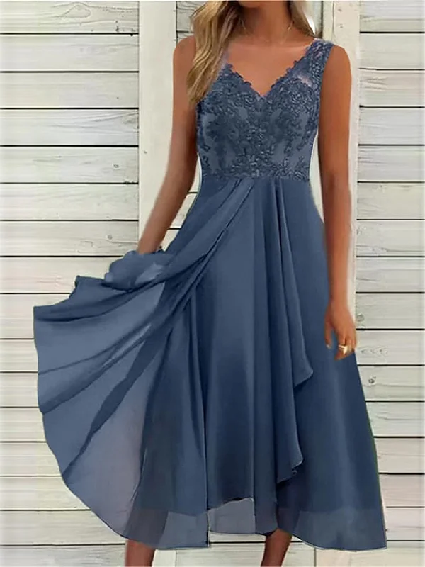 Women's Wedding Guest Dress Party Dress Lace Dress Midi Dress Blue Green Sleeveless Pure Color Lace Summer Spring Fall Spaghetti Strap Fashion Wedding Guest Vacation Summer Dress S M L XL 2XL 3XL Tunics Chic fashionable Women's Wedding Guest Dress Party Dress Lace Dress Midi Dress Blue Green Sleeveless Pure Color Lace Summer Spring Fall Spaghetti Strap Fashion Wedding Guest Vacation Summer Dress S M L XL 2XL 3XL Tunics Chic fashionable