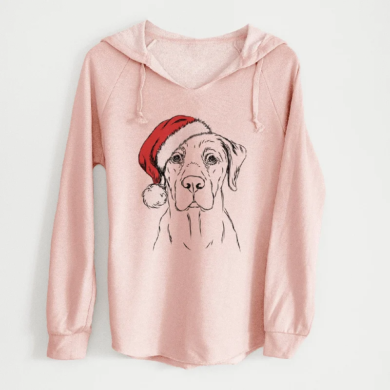 Santa Rowdy the Labrador Retriever - Cali Wave Hooded Sweatshirt Hoodie with Sequins Glamorous Eye-catching Santa Rowdy the Labrador Retriever - Cali Wave Hooded Sweatshirt Hoodie with Sequins Glamorous Eye-catching