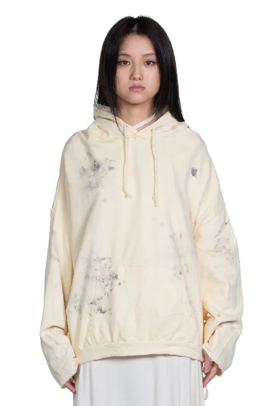 Dyed Cotton Jersey Hoodie Hoodie with Velcro Closure Adjustable Secure